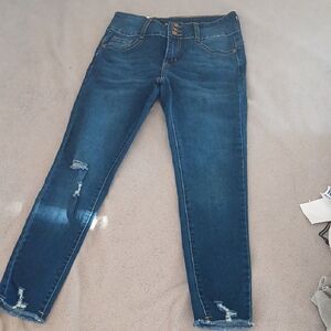 High-Rise Skinny Jeans in Dark Blue Wash